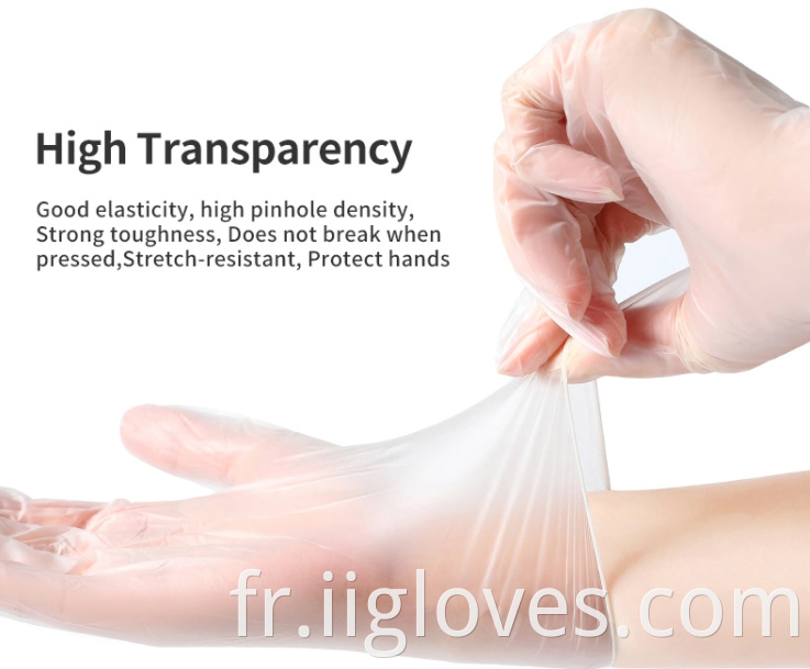 Clear Transparent Household Cleaning Vinyl Safety Gloves